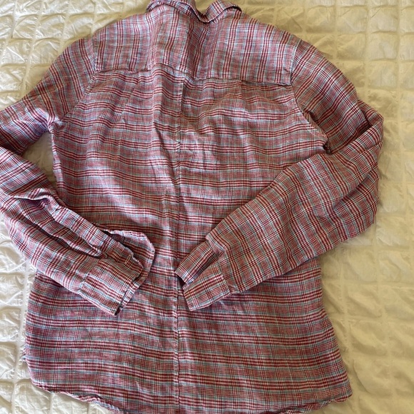 Frank & Eileen Barry plaid linen button down - Picture 9 of 9